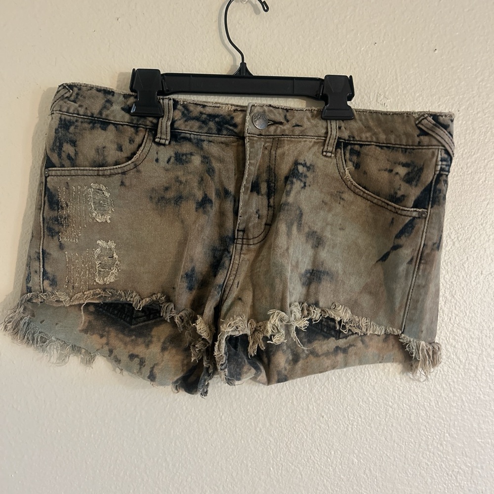Free People Tie-Dye Jean Shorts
